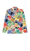 Beams Mil Open Collar Tropical Pattern Print In Multi