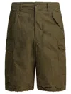 Beams Khaki Drawstring Shorts In Green