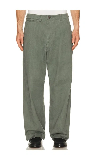 Beams Mil Trousers Herringbone In Green