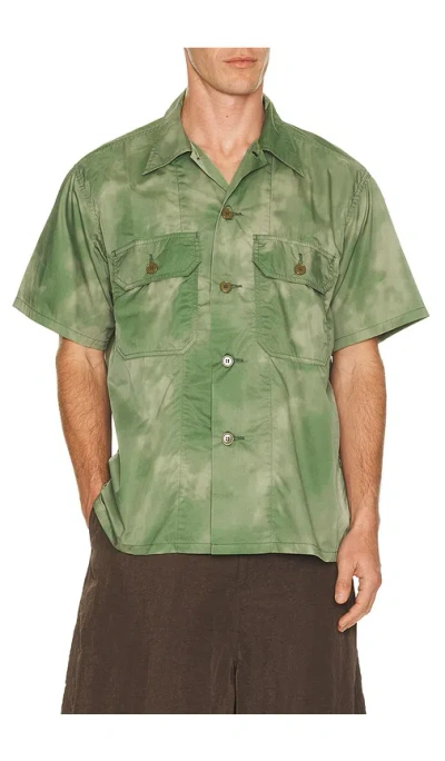 Beams Mil-sht Nyco Twill Pigment Print In Green