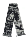Beams Muffler Jacquard Nordic Pattern Scarf In Multi