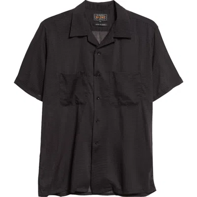 Beams Nylon Mesh Camp Shirt In Black