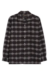 Beams Open Collar Brushed Plaid Flannel Button-up Shirt In Multi