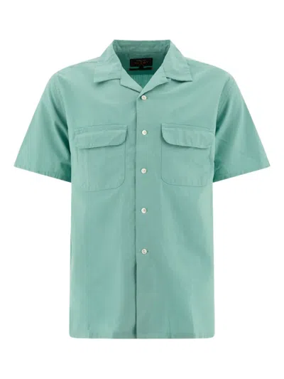 Beams Shirt With Pockets Shirts Light Blue In Green