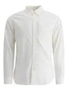 Beams Plus Linen Shirt With Chest Pocket In White