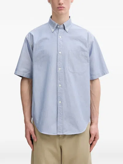 Beams Oxford Short-sleeved Shirt In Transparent