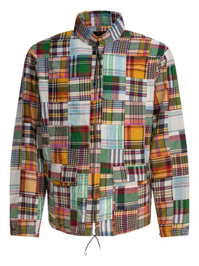 Beams Patchwork Zip-up Jacket In Green