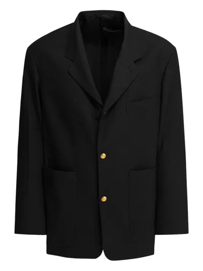 Beams Wool Blazer Jackets And Coats Blue In Black