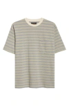 Beams Pinstripe Pocket T-shirt In White