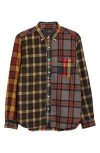 Beams Plaid Flannel Button-down Shirt In Yellow