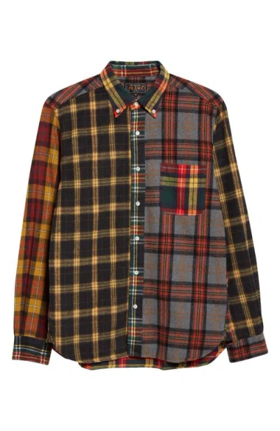 Beams Plaid Flannel Button-down Shirt In Yellow