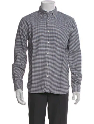 Pre-owned Beams Plaid Print Long Sleeve Shirt W/ Tags In Blue
