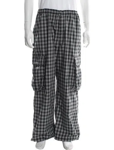 Pre-owned Beams Plaid Print Pants In Gray