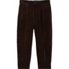 Beams Pleated Corduroy Tapered Leg Pants In Brown