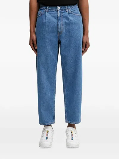 Beams Pleated Straight-leg Jeans In Blue
