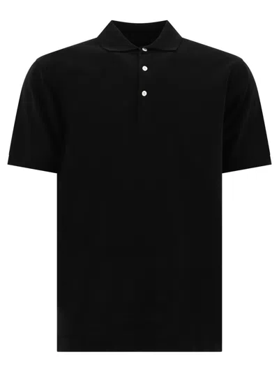 Beams Short-sleeve Cotton Polo Shirt In Black