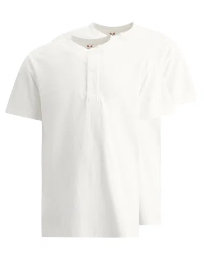 Beams Plus 2-pack Henley T-shirts In White