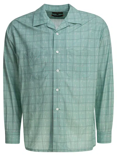 Beams Plus Camp Collar Shirt In Green