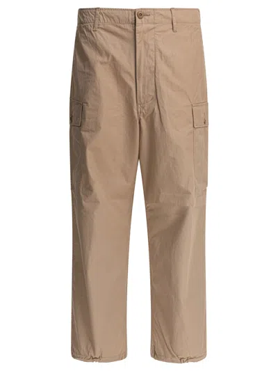 BEAMS BEAMS PLUS COTTON BEIGE TROUSERS