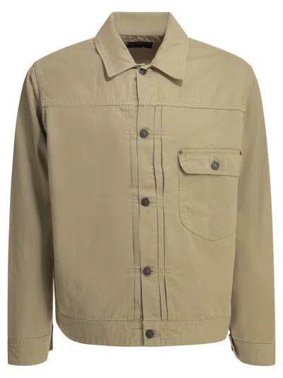 Beams Plus Digger Beige Organic Cotton Denim Jacket In Neutral