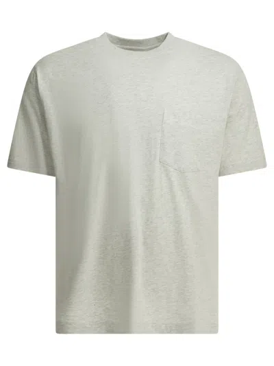 Beams Plus Grandelle Grey Cotton Crew-neck T-shirt In White