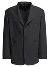 Beams Wool Blazer Jackets And Coats Grey In Black