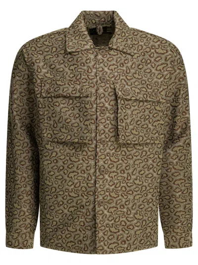 Beams Cotton Blend Overshirt Jacket Jackets And Coats Beige In Multi