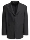 Beams Wool Blazer Jackets And Coats Grey In Black