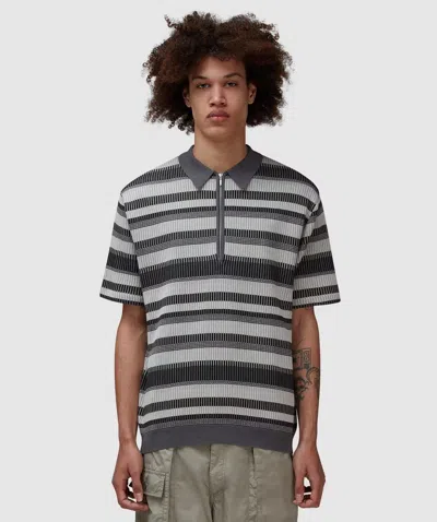 Beams Plus Knit Polo Shirt In Grey
