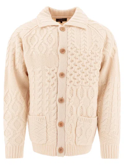 Beams Alan Cable-knit Wool Cardigan In Neutrals