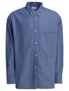 Beams Long Sleeve Shirt Featuring Button-down Collar In Blue