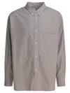 Beams Long Sleeve Shirt With Button-down Collar And Pocket In Neutral
