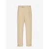 BEAMS PLEATED TAPERED-LEG COTTON-BLEND TROUSERS