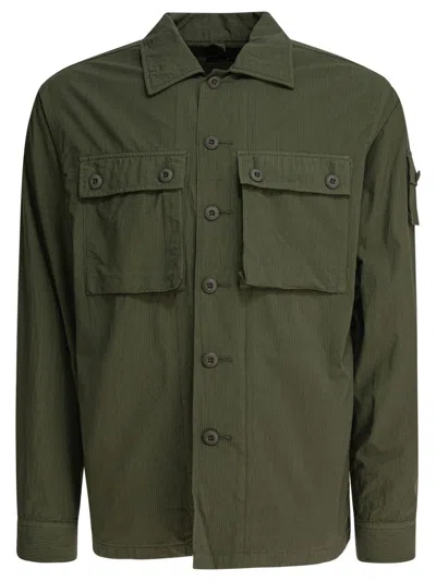 Beams Cotton-ripstop Overshirt In Green