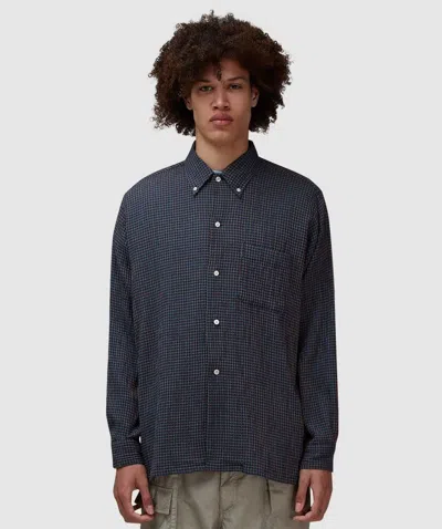 Beams Plus Open B.d. Plaid Shirt In Navy