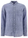 Beams Button-down Collar Linen-chambray Shirt In Blue