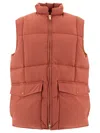 Beams Plus Oxford Nylon Sleeveless Down Jacket In Brown