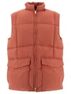 Beams Plus Oxford Nylon Sleeveless Down Jacket In Burgundy