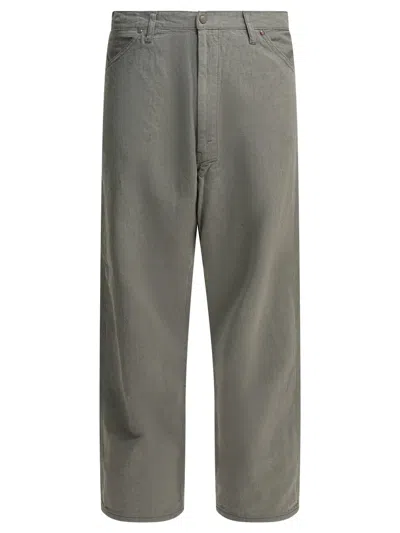 Beams Plus Painter Grey Cotton Linen Work Pants In Gray