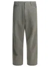 Beams Plus Painter Grey Cotton Linen Work Pants In Gray