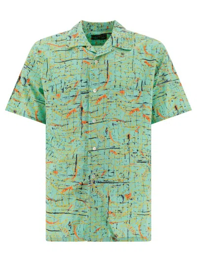 Beams Printed Shirt Shirts In Green