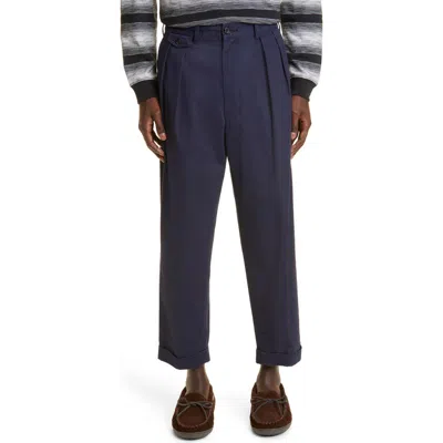 Beams Plus Pleated Twill Crop Pants In Multi