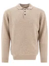 Beams Plus Wool Polo Shirt In Neutral