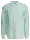 Beams Linen Solid Shirts Green In Green