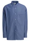 Beams Long Sleeve Shirt Featuring Button-down Collar In Blue