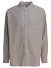 Beams Long Sleeve Shirt With Button-down Collar And Pocket In Brown