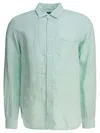 Beams Linen Solid Shirts Green In Green