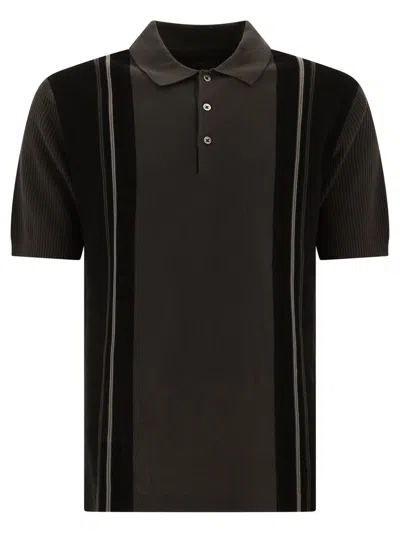 Beams Knit Polo Shirt Polo Shirts Black