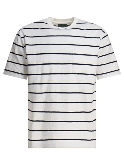 Beams Plus Striped T-shirt In White