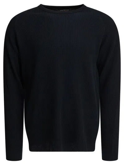 Beams Waffle-texture Long-sleeve T-shirt In Black